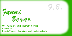 fanni berar business card